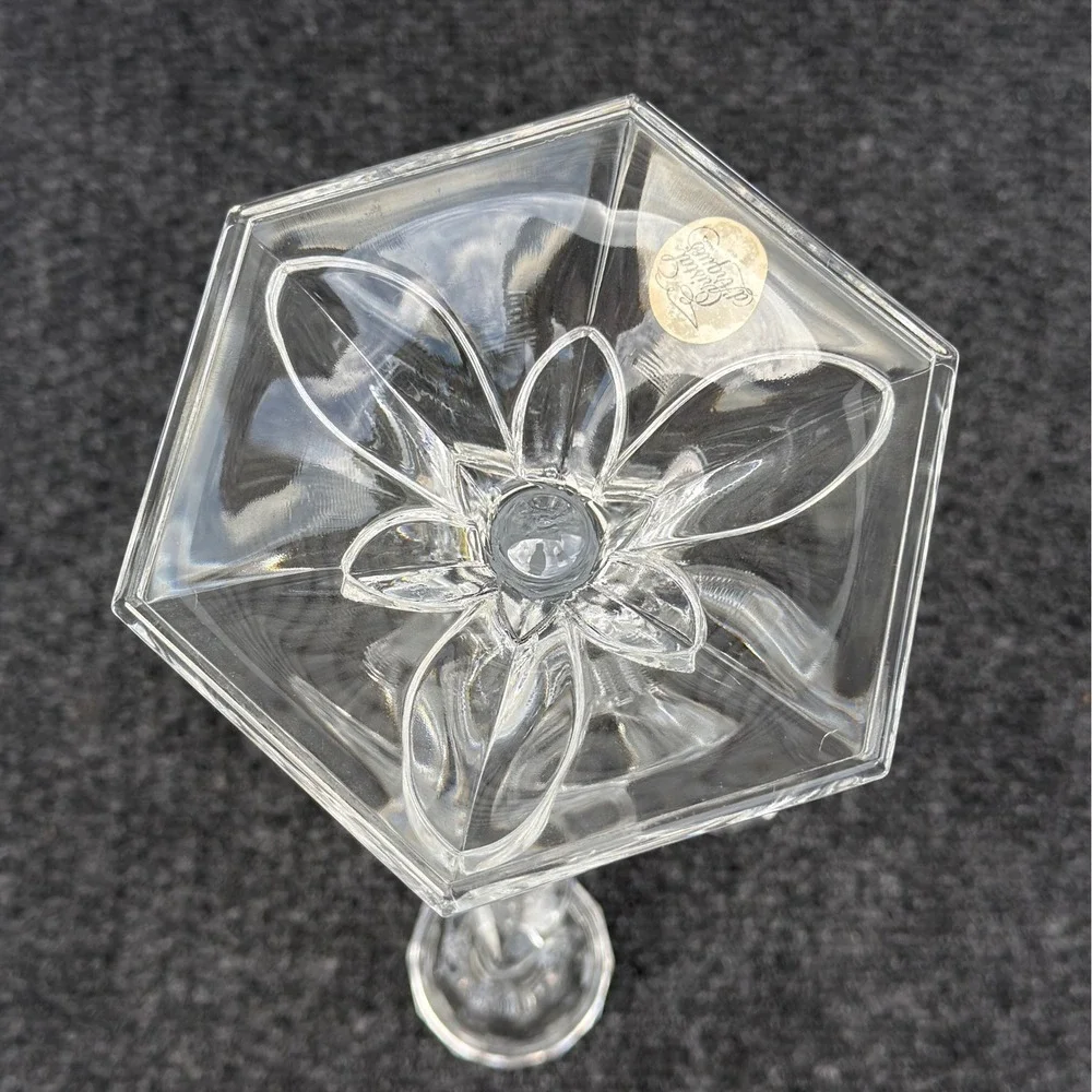 Cristal d'Arques France 24% Lead Crystal 3 Arm Candelabra Candle Holder 10.5